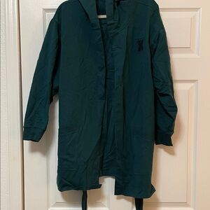 Savage Fenty showgirl graphic short robe Hooded hunter green XS/S